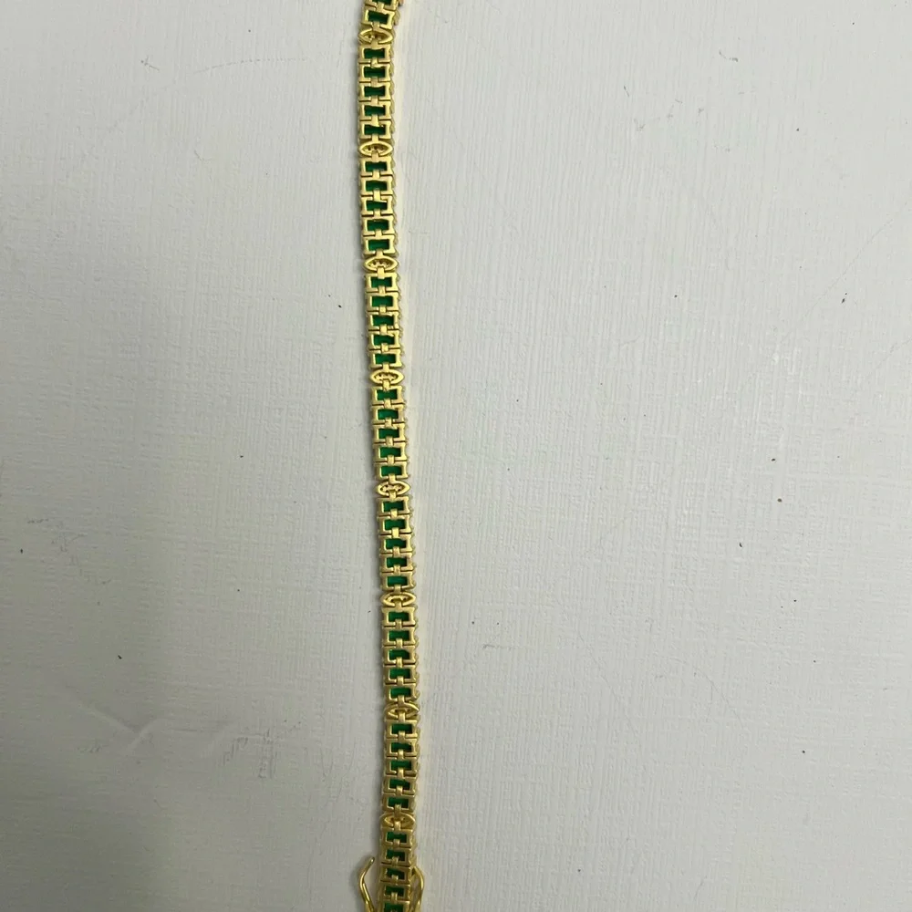 Midnight Collection 14K Gold Plated 925 Twilight Marquis Station Tennis Bracelet - Picture 6 of 7